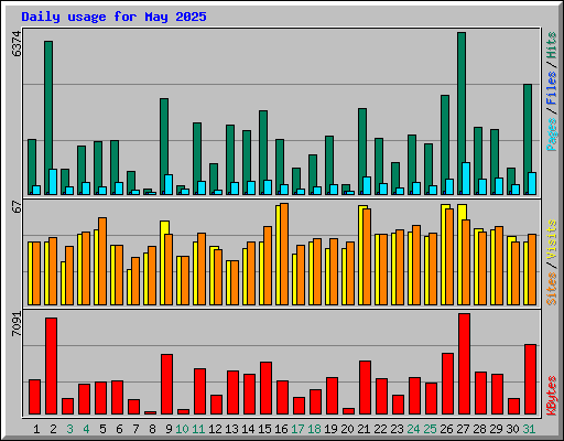 Daily usage for May 2025