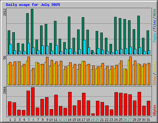 Daily usage for July 2025