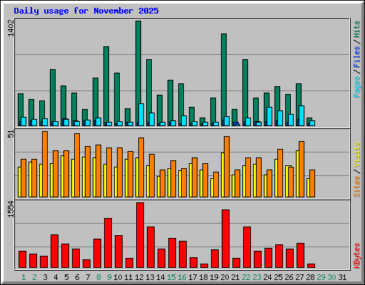 Daily usage for November 2025